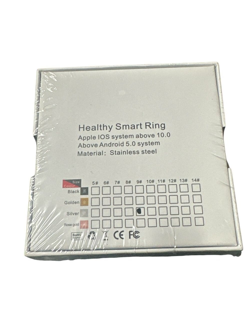 NWT Smart Heart Ring Silver Size 9 Fitness & Sleep Tracker Bluetooth - Picture 2 of 3